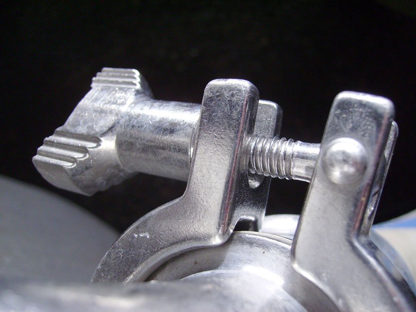 A close up of a clamp found at Hair of the Dog brewery